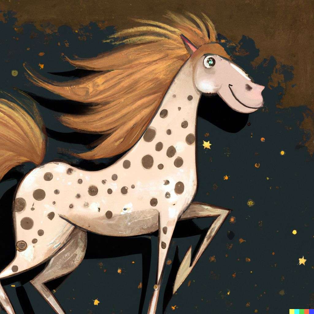 a horse, greeting card illustration
